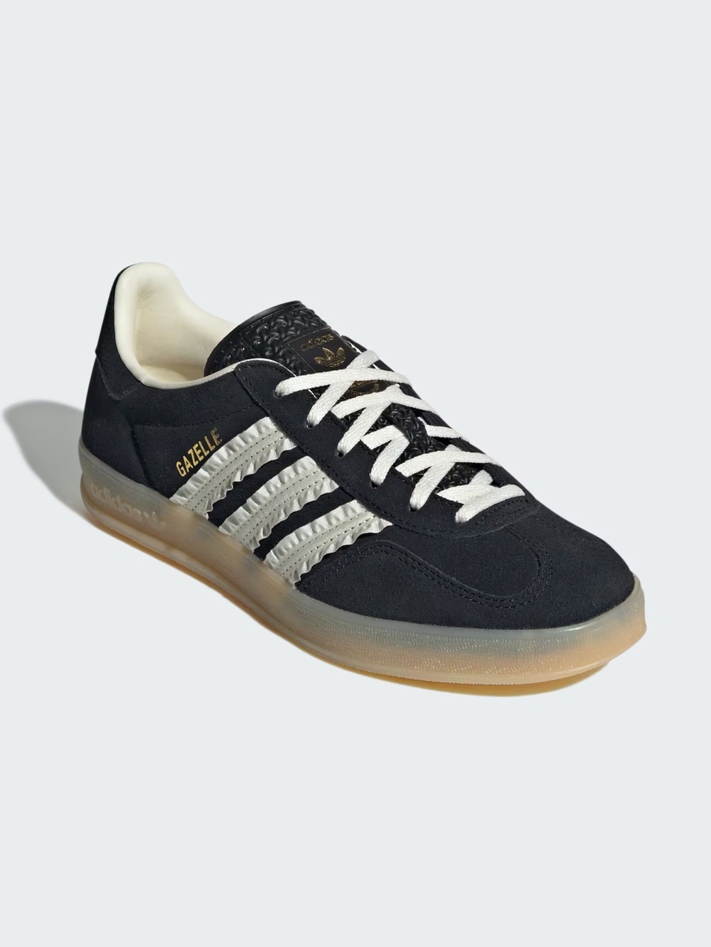 Adidas Gazelle - Black Suede with Ruffles - Size 7
